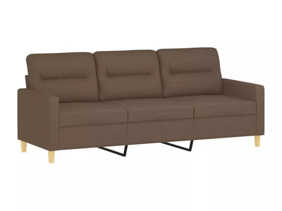 Ensemble de canapés 3 pièces avec coussins Marron Tissu