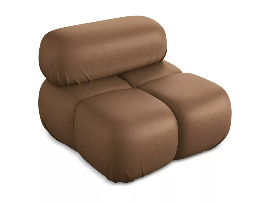 Fauteuil en Cuir artificiel - chocolat - LOKUA