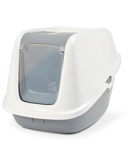 Savic Kattentoilet Nestor Giant - Kattenbak - 75.5x56x55.5 cm Wit Grijs Xxl