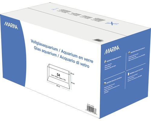 Volledig glazen aquarium Marina 60 x 30 x 30 cm, floatglas, glasdikte 4,0 mm, 54 L