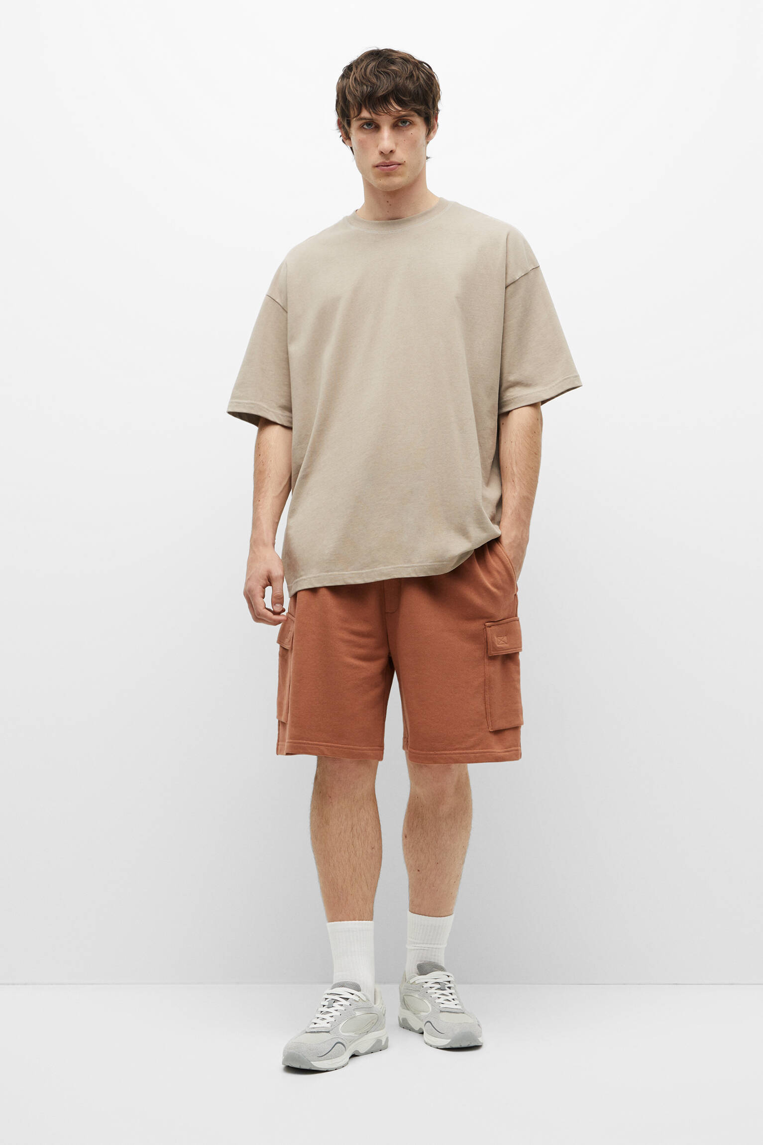 CONJUNTO DE MOLETOM BERMUDA JOGGER - LARANJA