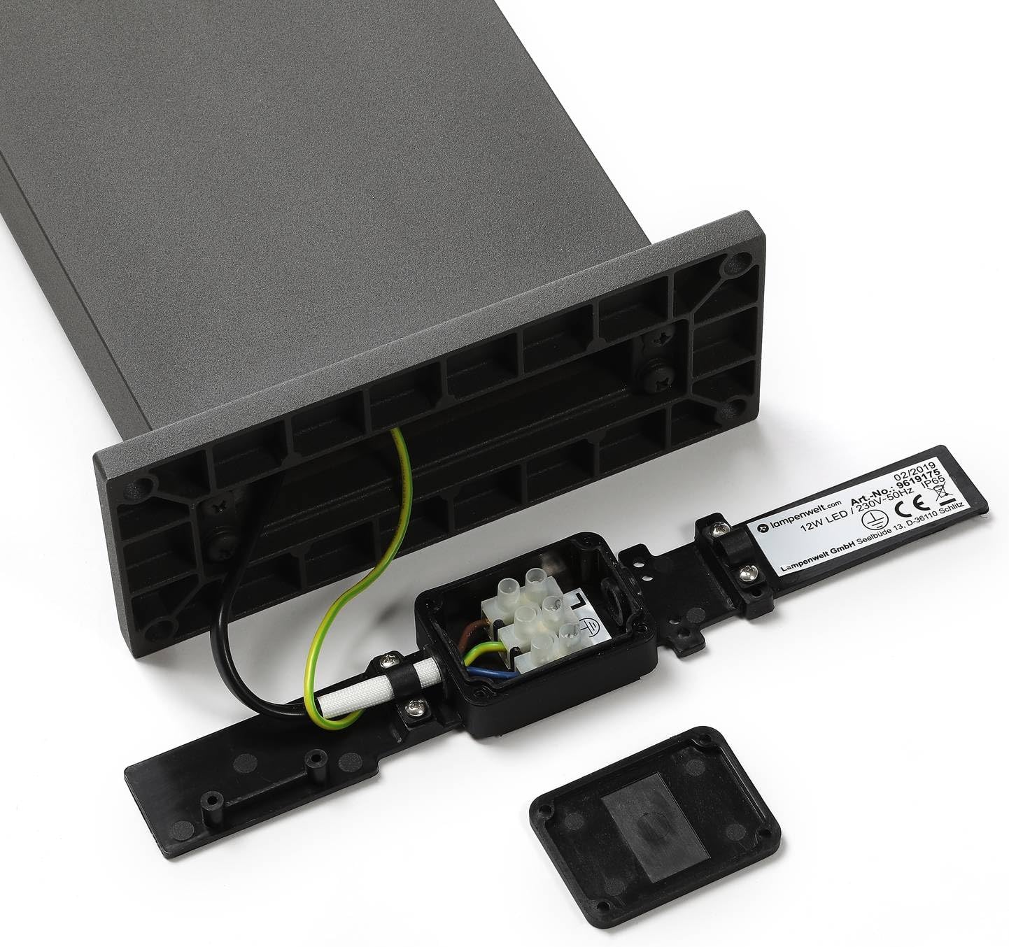 Lucande LED Außenleuchte Silvan (Modern) in Schwarz aus Aluminium (1 flammig,) - Wegeleuchte Pollerleuchte Wegelampe Sockelleuchte