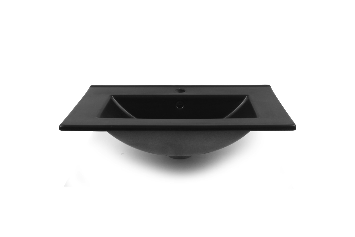 Fontana Latina keramische wastafel 60cm met kraangat zwart mat