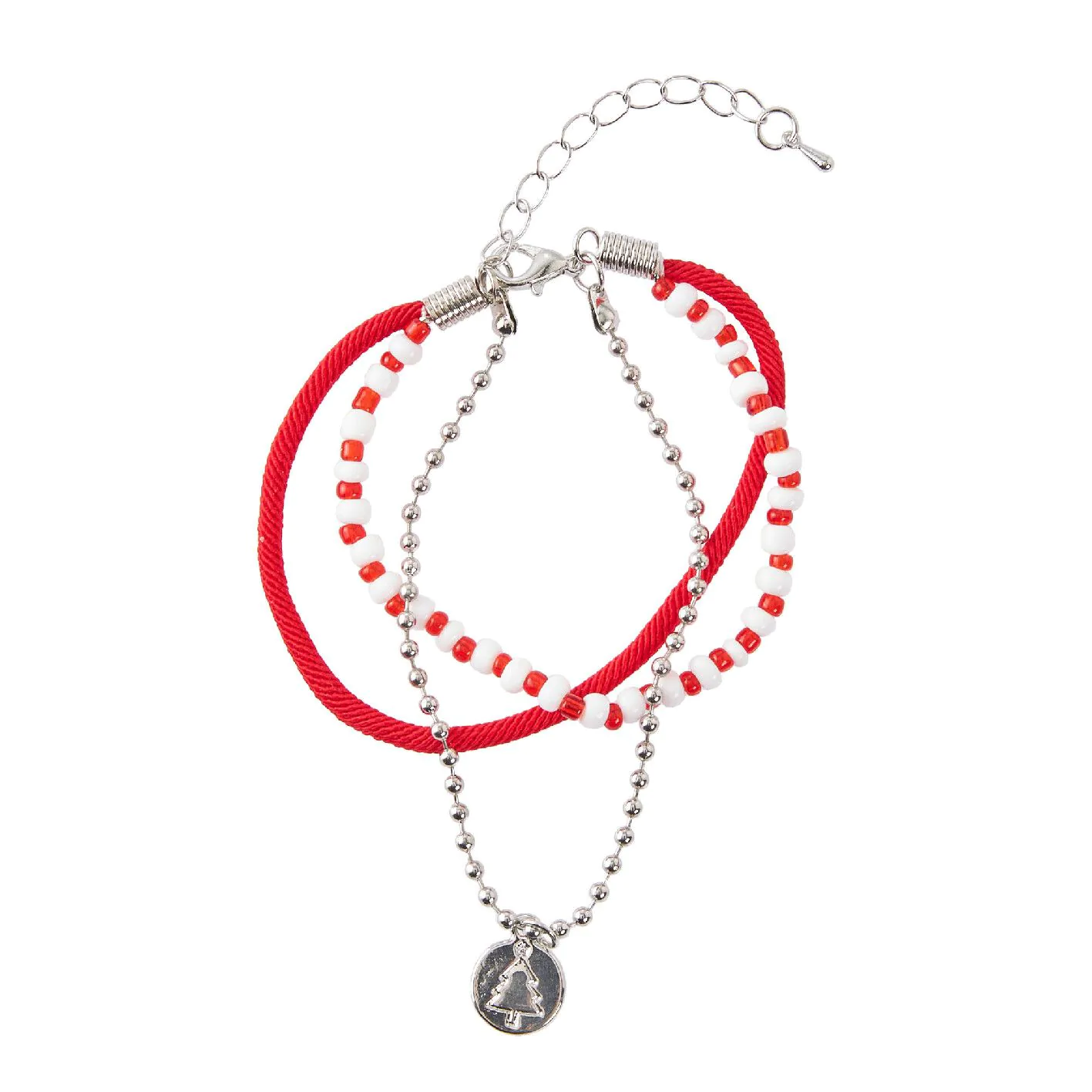 Armband Weihnachten, Baum, silber