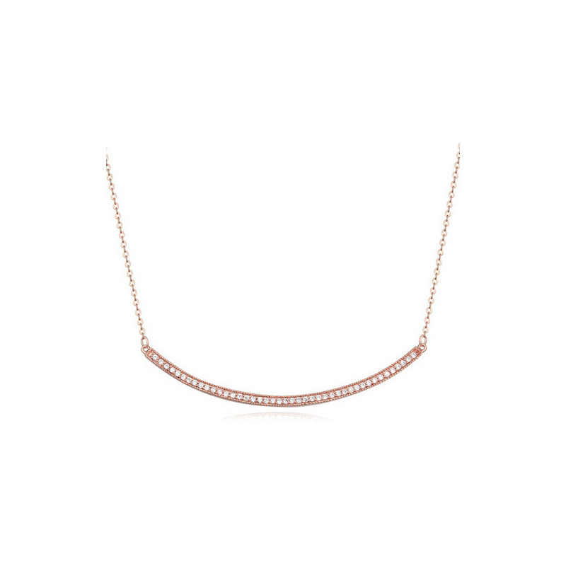 Collier plaqué or rose et Cubic Zirconia Blanc