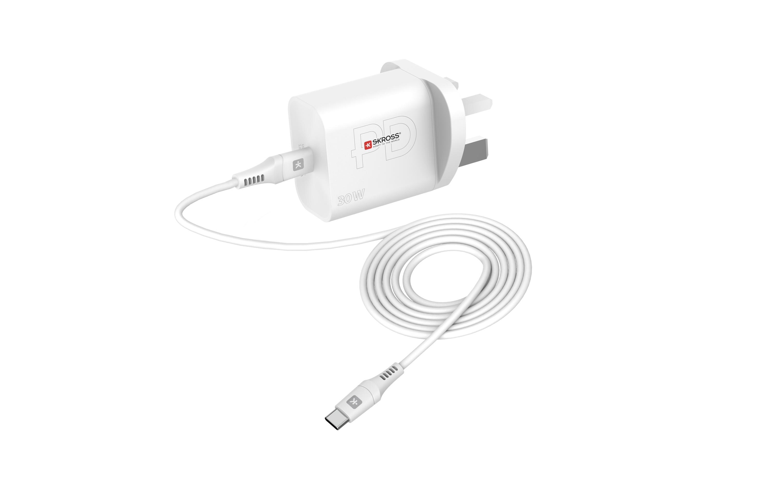 USB-Wandladegerät USB-C Power Delivery, UK, 30 W, WeissKraftvolles USB-Wandladegerät für zu Hause und unterwegs
