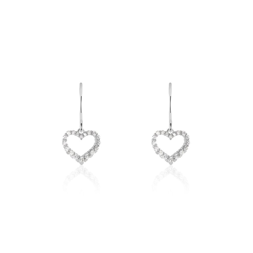Boucles D'oreilles Pendantes Nermin Argent Blanc Oxyde De Zirconium