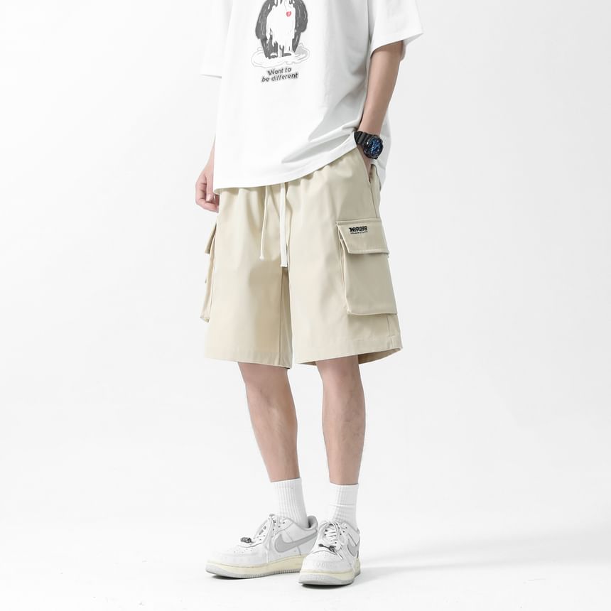 Bay Go Mall - Cargo shorts met middelhoge taille en letterlabel