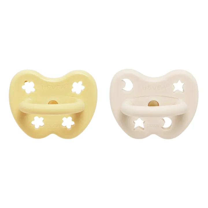 Hevea Tétines physiologiques en caoutchouc naturel - Lot de 2 | Beige
