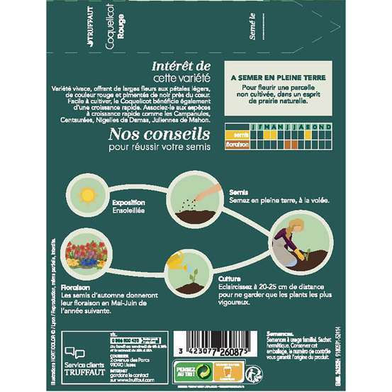 Coquelicot simple Rouge : En Sachet