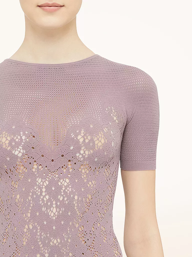 WOLFORD T-Shirt FLOWER LACE rosa