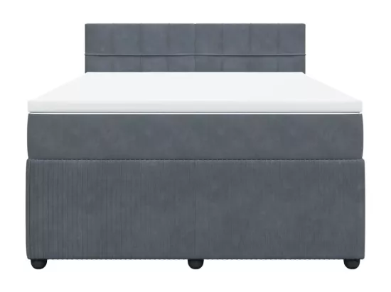 Sommier à lattes de lit et matelas Gris foncé 140x190cm Velours