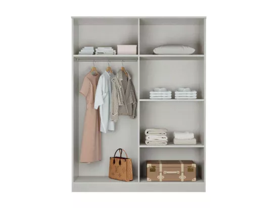 Chambre complete160x200 Marbre gris + Led - FEDANE