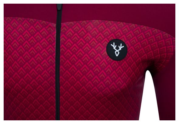 Maillot Manches Courtes LeBram Portillon Bordeaux Coupe Ajustée