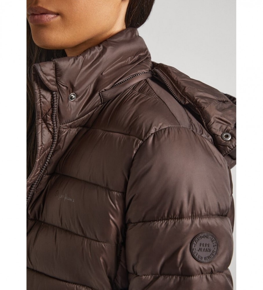 Casaco comprido marrom Maddie da Pepe Jeans