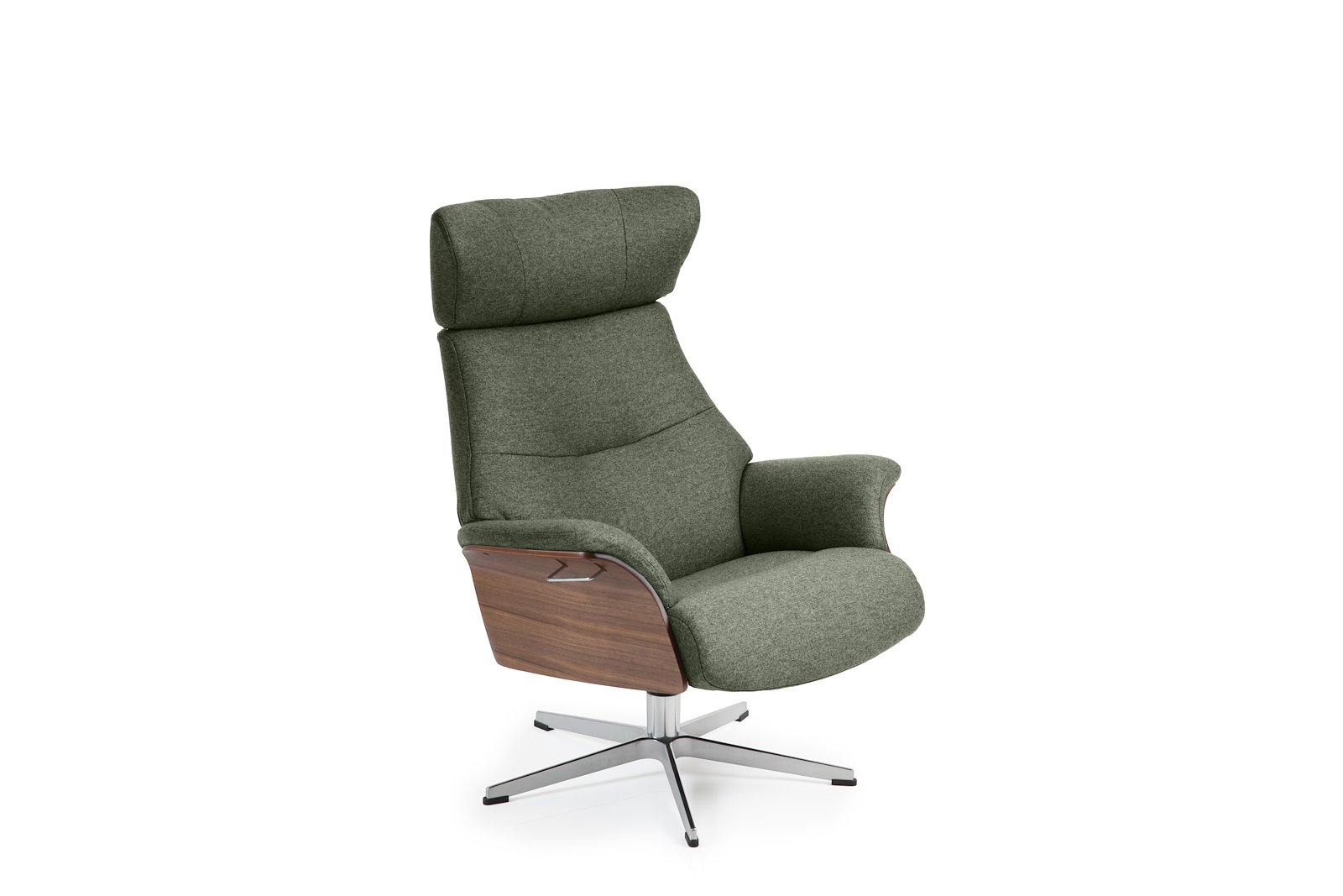 Air lenestol I tekstil Sheford 1383-28 Forrest, høy standard svingfot alu. Skrog i valnøtt