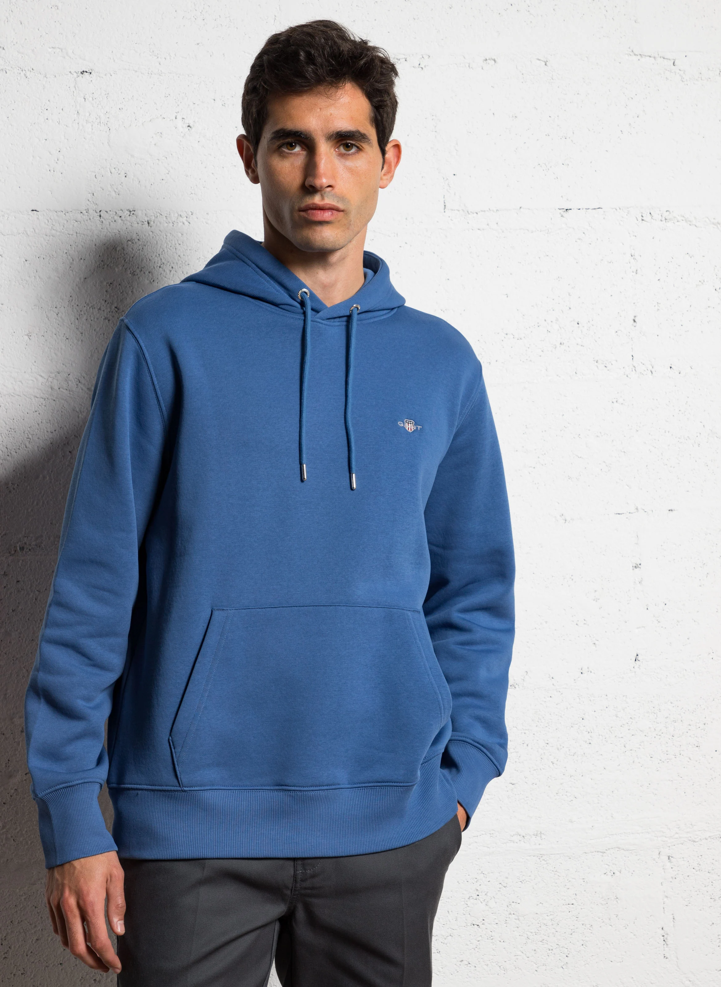 Sweat à capuche regular-fit en coton mélangé | Bleu
