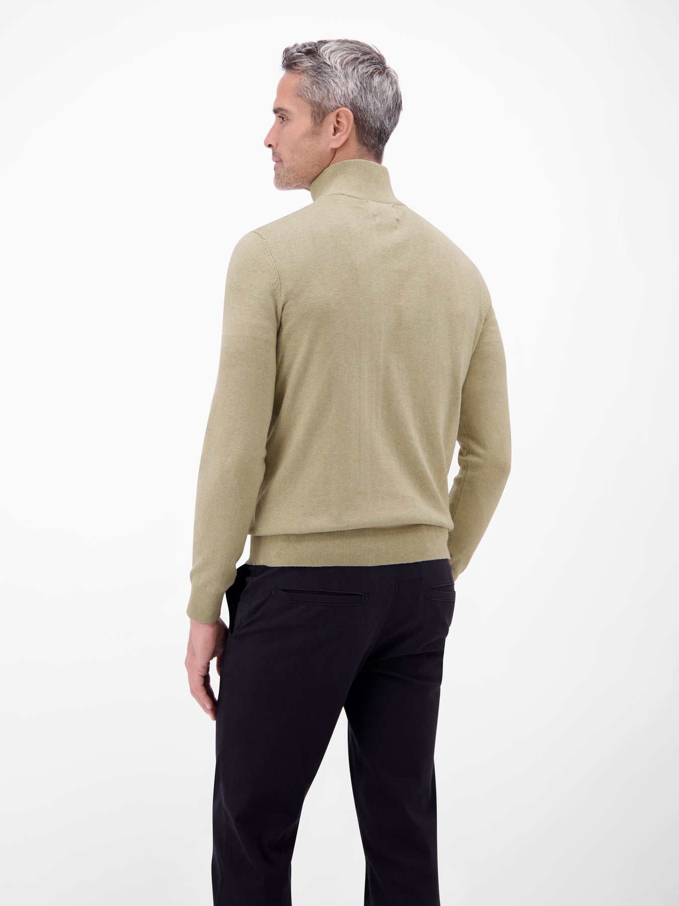 Flachstrickpullover mit Troyerkragen
