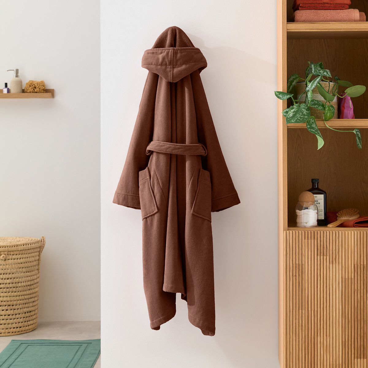 LA REDOUTE INTERIEURS<br>Roupão com capuz em veludo felpudo 450 g/m², Trizie