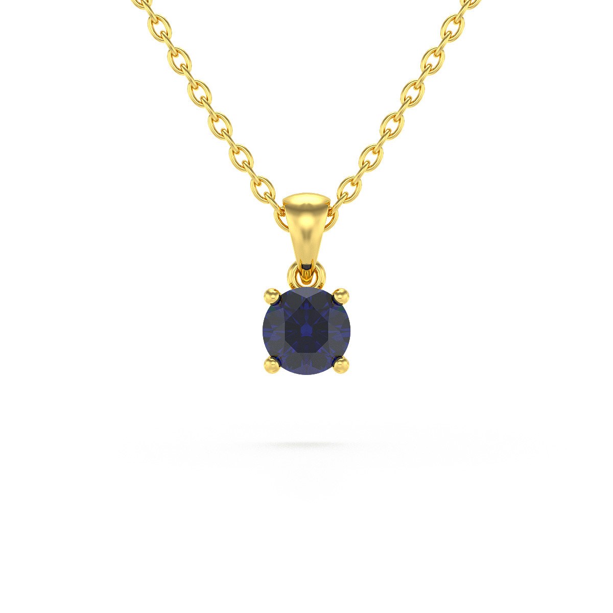 Collier Pendentif Or Jaune 585 Saphir - Bijou Intemporel | Aden