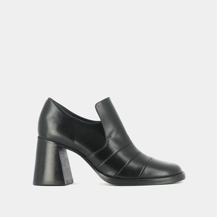 Mocassins à talons  en cuir noir