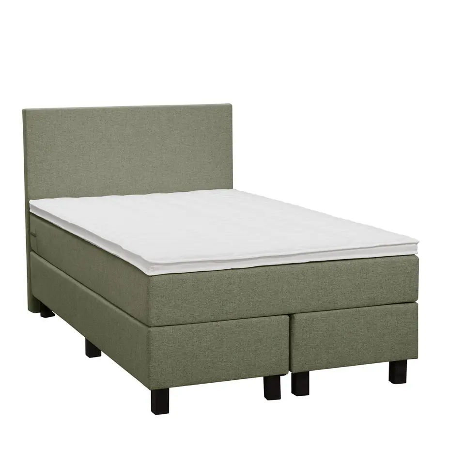 Boxspring Liv egaal - groen - 120x200 cm - vierkante poot