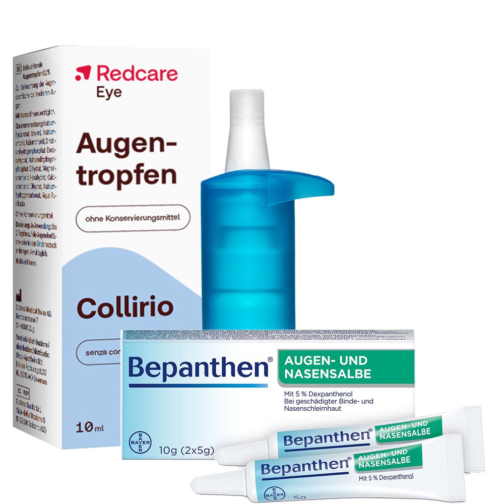 Redcare Augentropfen + Bepanthen® Augen- und Nasensalbe