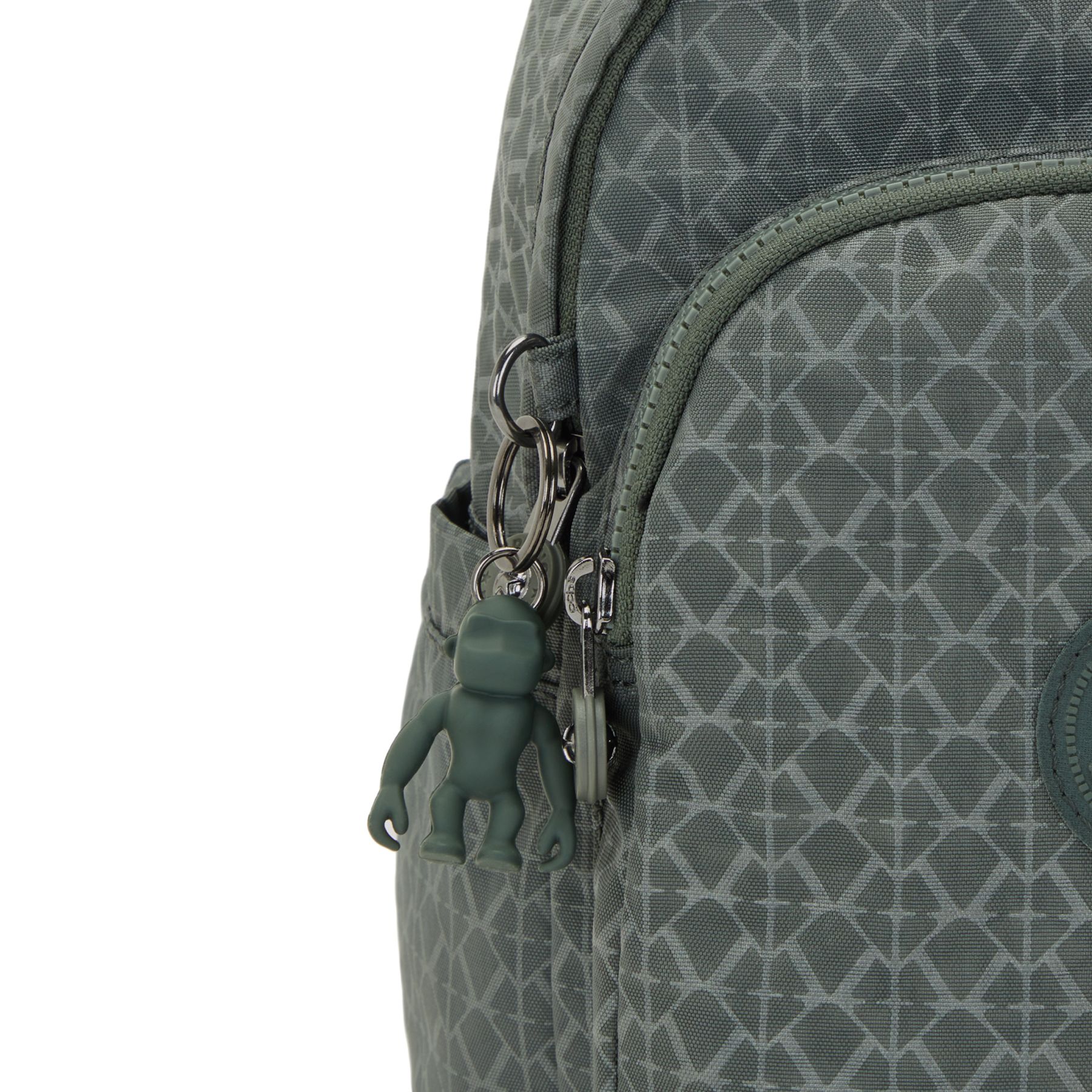 DELIA MINI Petit Sac à Dos avec Poche Frontale et Poignée Supérieure - Sign Green Embosse