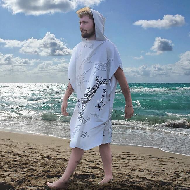 KANUMERA - PONCHO MICROFIBRE CHAMP DES BALEINES HOMME