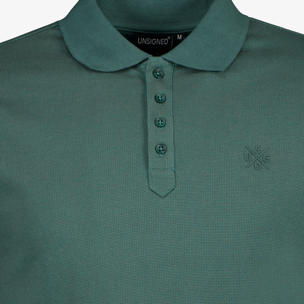 Unsigned heren polo met lange mouwen groen