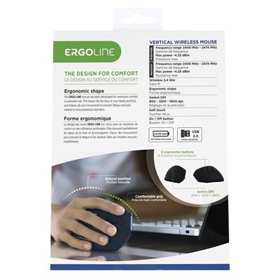 T'nB Ergo Line - souris sans fil ergonomique pour droitier - noir