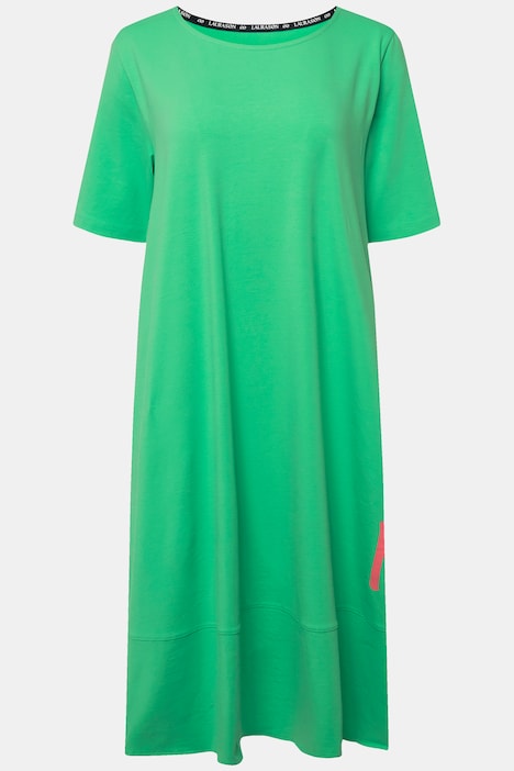 Jerseykleid, Wording-Print, Rundhals, Halbarm