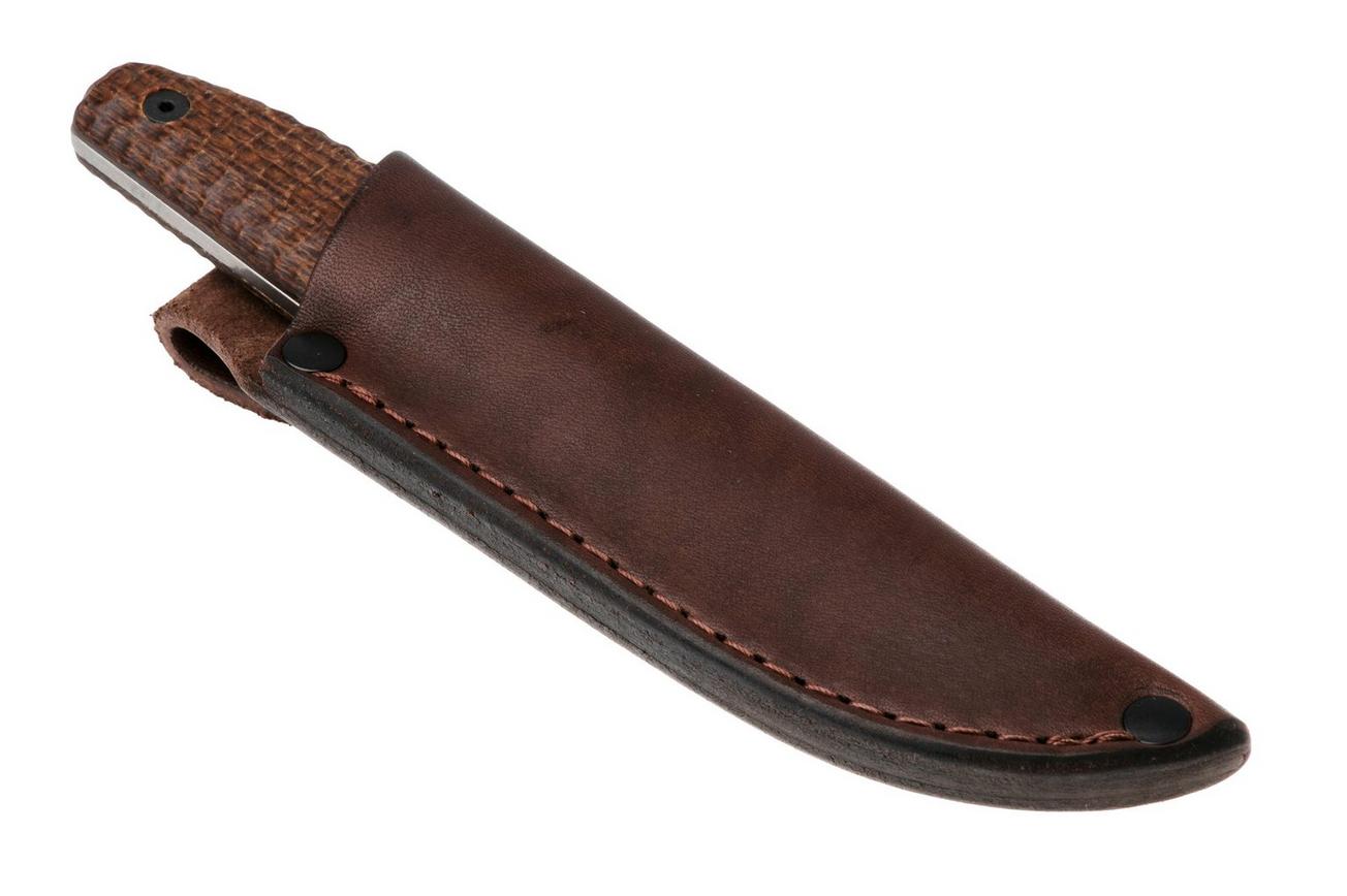 ESEE Belt Knife ESEE-EBK-M, Stonewashed CPM MagnaCut, Brown Burlap Micarta vaststaand mes, James Gibson design
