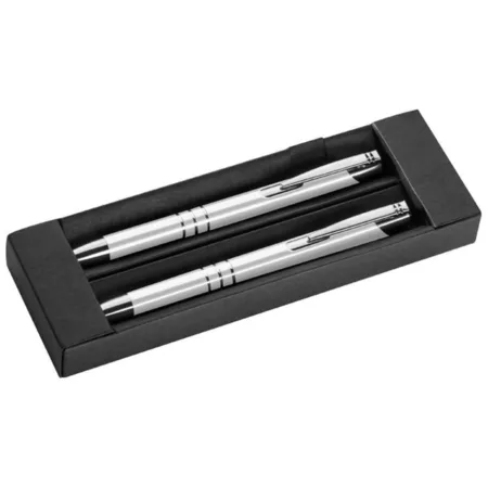 Macma Metall Schreibset bestehend aus Kugelschreiber + Druckbleistift / Farbe: weiß