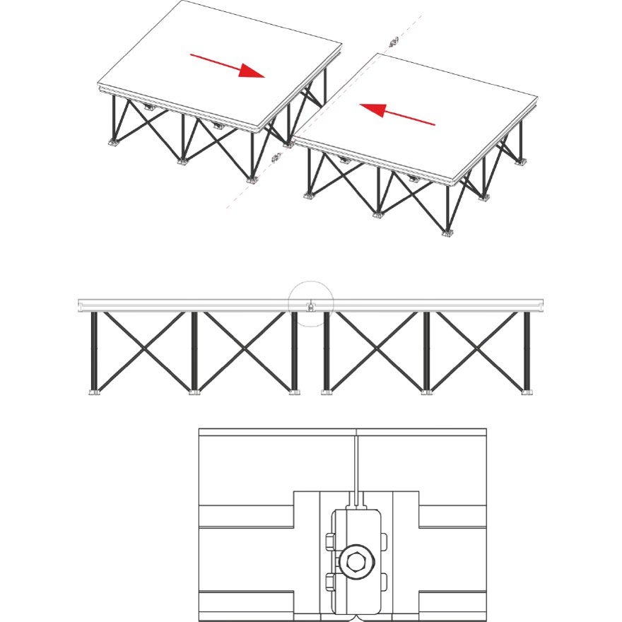 Showtec Mammoth Stage Clamp koppelstuk voor 2 Mammoth podiumdelen
