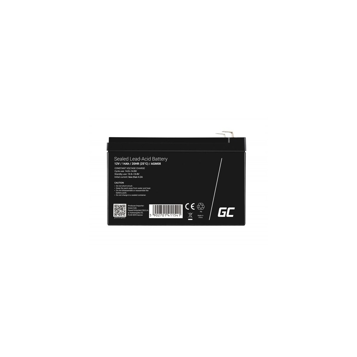 Green Cell AGM Batteri 12V 14Ah