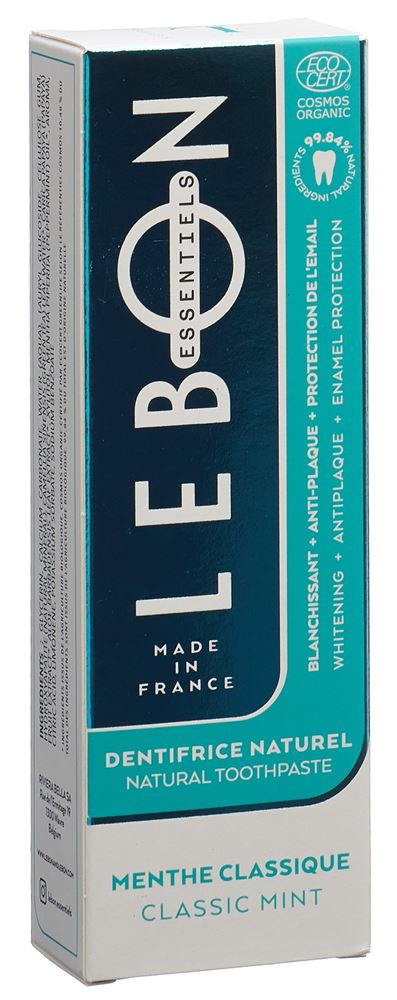 LEBON ESSENTIELS Zahnpasta Paste klassische Minze Bio Tb 80 ml
