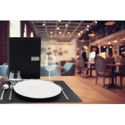 Protège-menus 'RAW', A5, en cuir véritable, noir