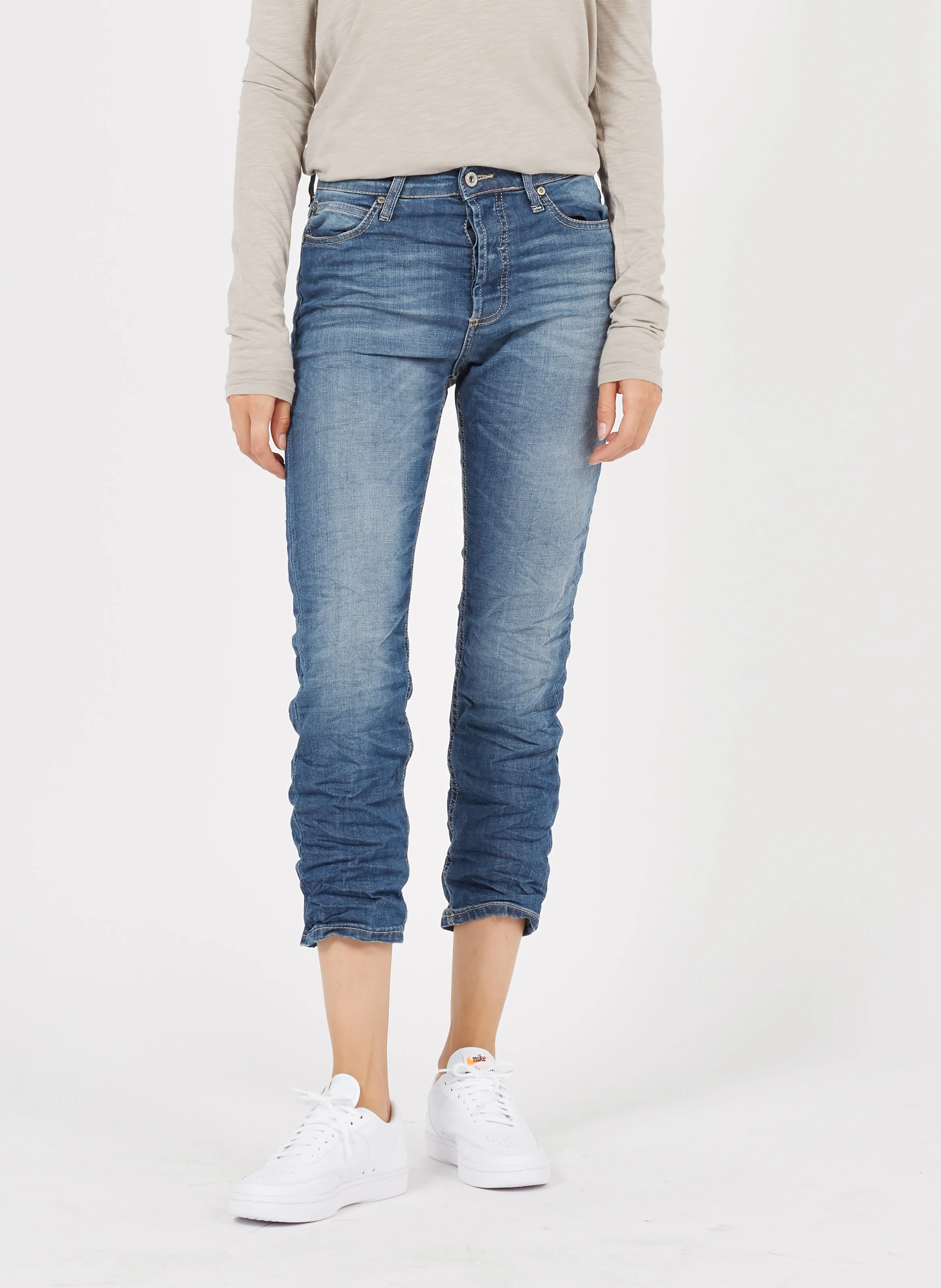 Jean cropped délavé | Bleu