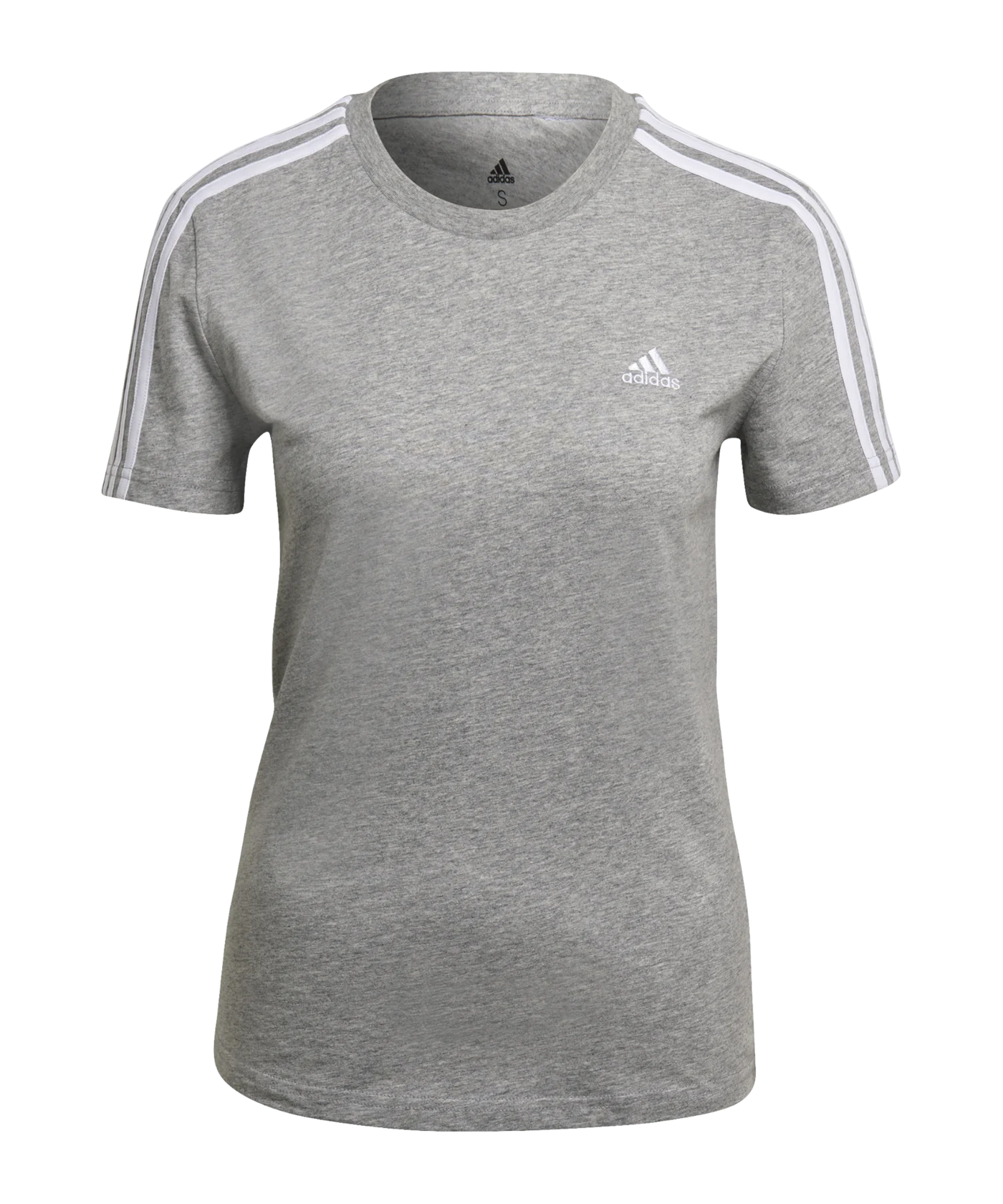 adidas Essentials Slim T-Shirt Damen Grau Weiss