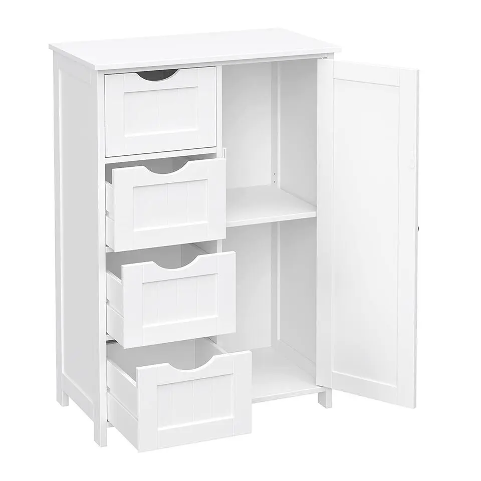 Bobbel Home - Badkamerkast - 4 laden - Houten - Wit