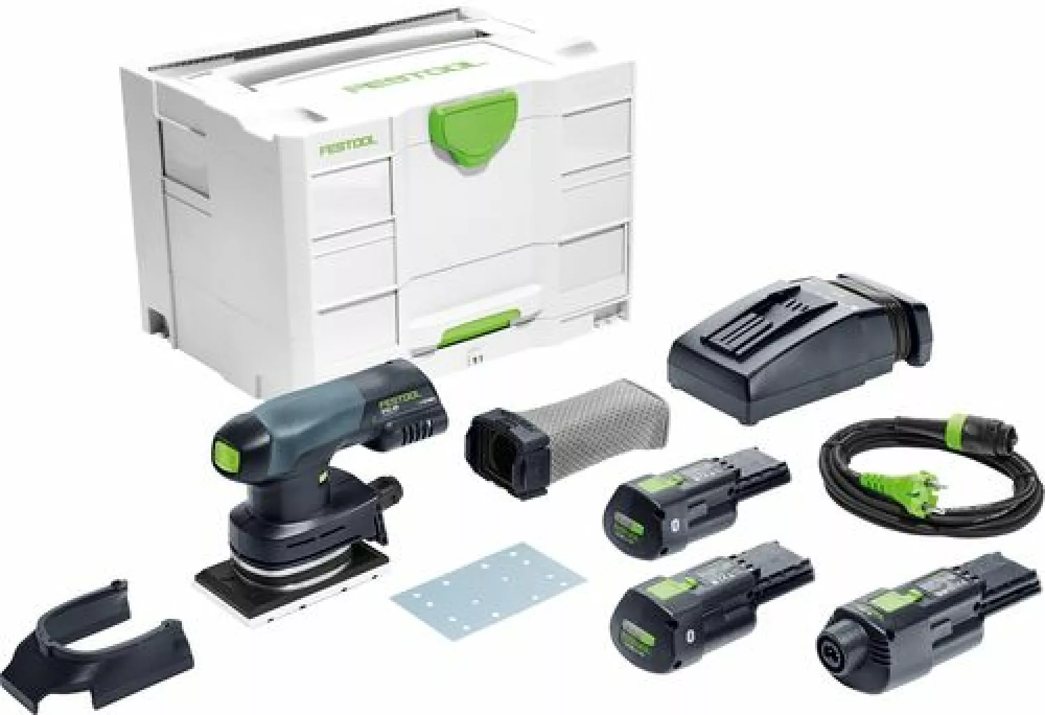 Festool RTSC 400 Li 3,0 I-Set 18V Li-Ion accu vlakschuurmachine set (2x 3,0Ah) in systainer - 80 x 130 mm