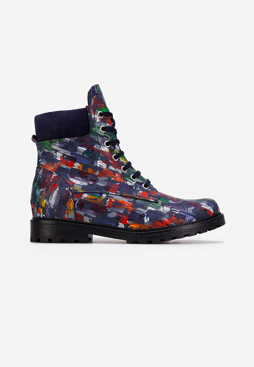 Bottines femme en cuir multicolores Pantonia