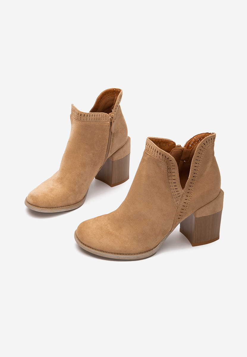 Bottines à gros talon kaki Traicy