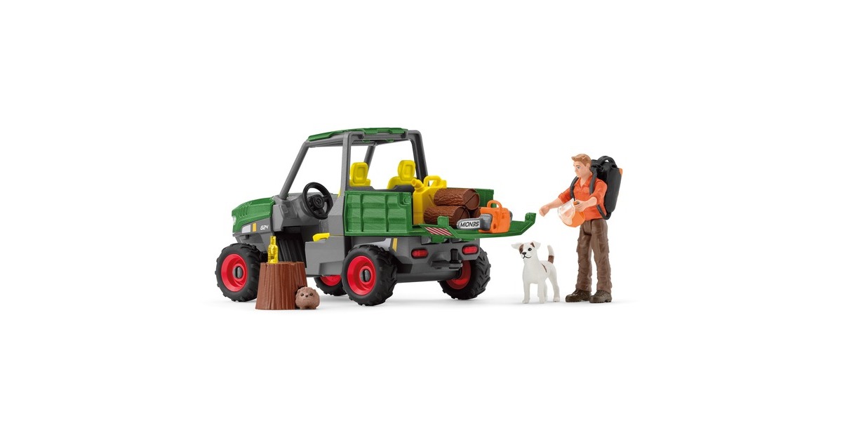 SchleichFarm World - Bosbouwer met voertuig speelfiguur  (42659)