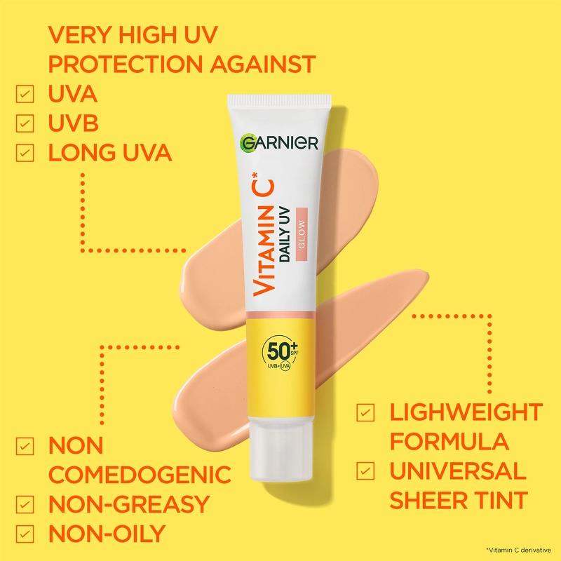 Garnier SkinActive Vitamin C Glow-Boosting Daily UV Fluid SPF 50+ - 40 ml