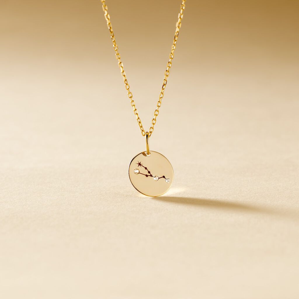 Pendentif Or Jaune Astraea Oxyde De Zirconium