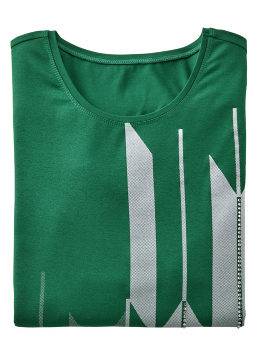 Shirt mit bunter Strasszier im Vorderteil