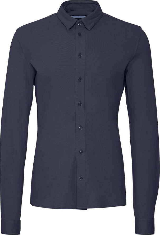 Casual Friday CFARTHUR LS BU jersey piquet shirt Dark navy