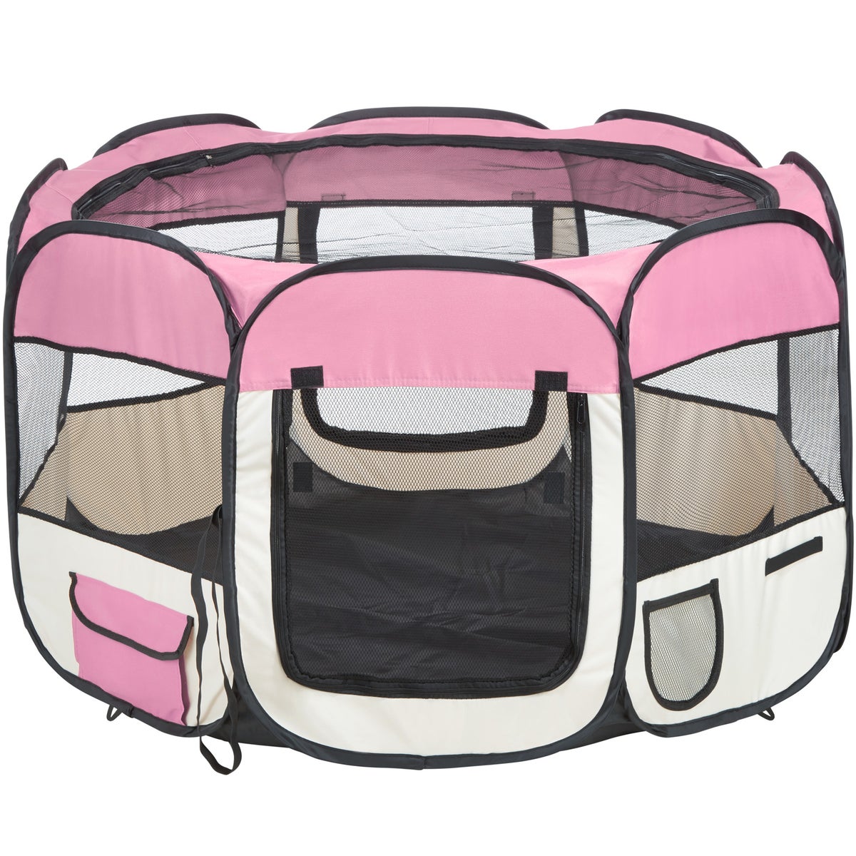 tectake opvouwbare puppyren, voor binnen en buiten, 115 x 115 x 64 cm, inclusief draagtas en haringen